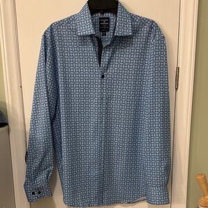 Society Of Threads Men's Blue Geometric Shirt